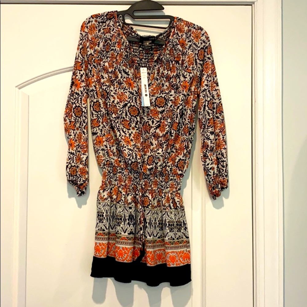 NWT AQUA BLACK/“CORAL”/WHITE TUNIC